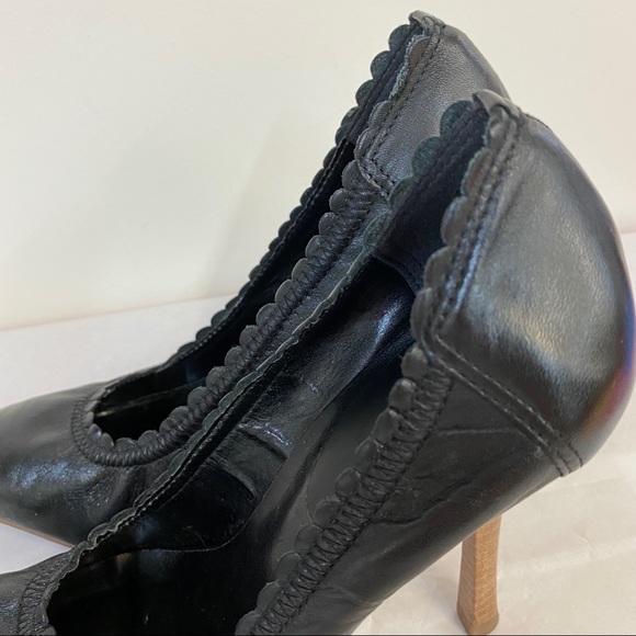 Aldo Supple Black Pointy Toe Stacked Heels - Picture 5 of 10